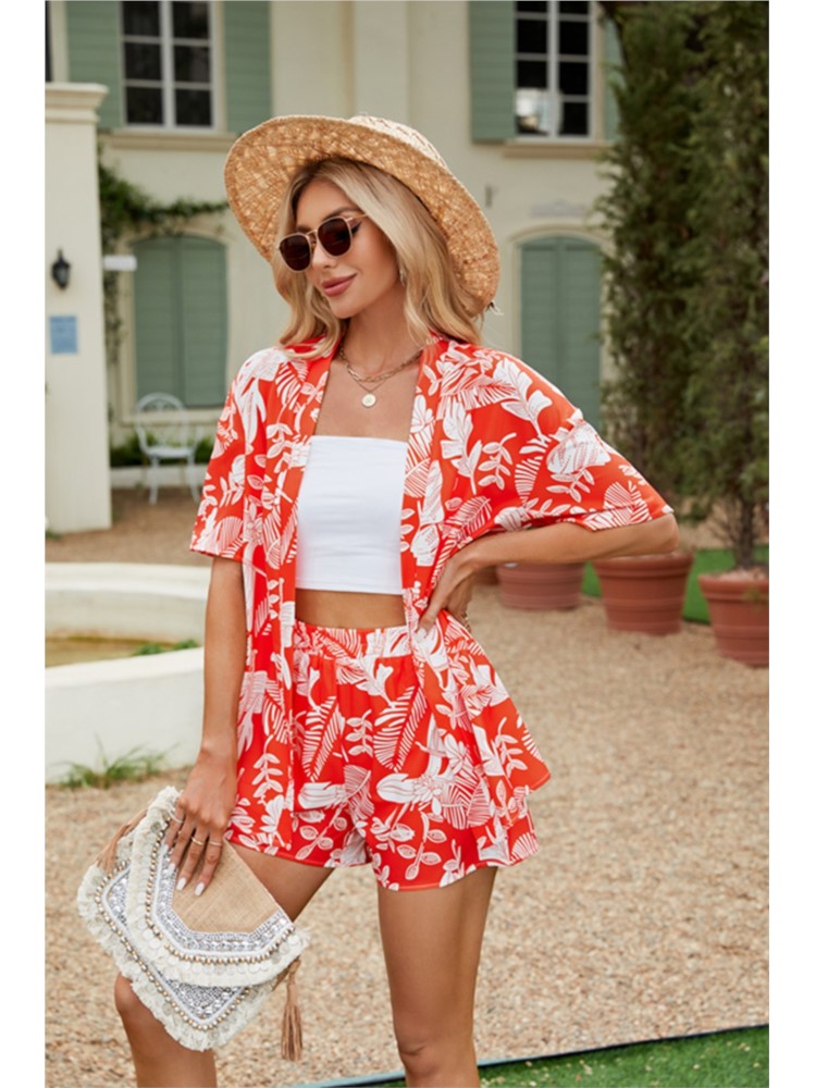 Romper Floral Print - Summer Casual 2 Piece Set Women's