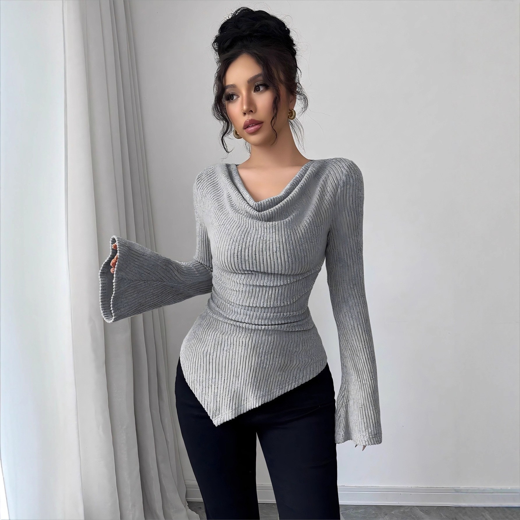 Women's Blouse Longsleeve Soli - Blouse Off Shoulder のレビューと価格