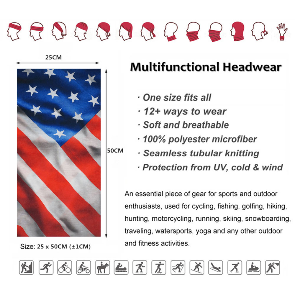 USA Flag Pattern Sun Protectiv - Headband Summer Knit のレビューと価格