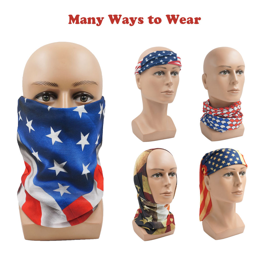 USA Flag Pattern Sun Protectiv - Headband Summer Knit のレビューと価格