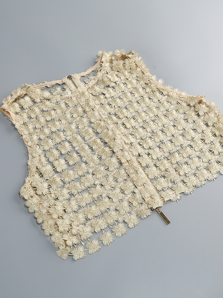 VC Stylish Beige Sleeveless Cr - Crop Top Crochet のレビューと価格