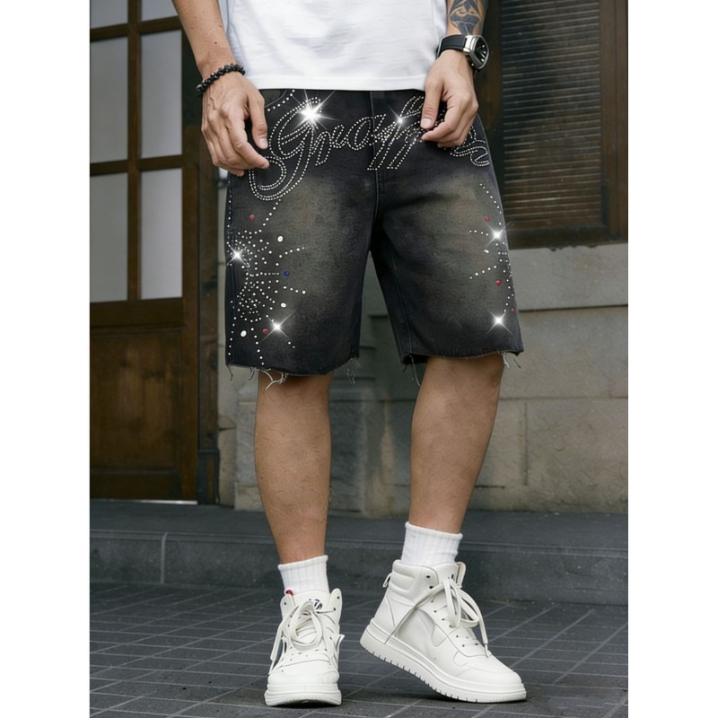 American Streetwear Men's Non- - Shorts Denim Frayed のレビューと価格