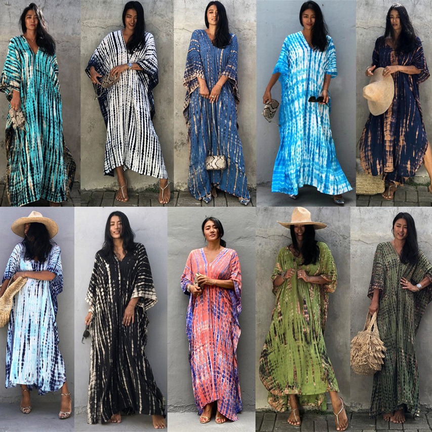 Plus Size Women Beachwear Long - Cover Up Kaftan のレビューと価格