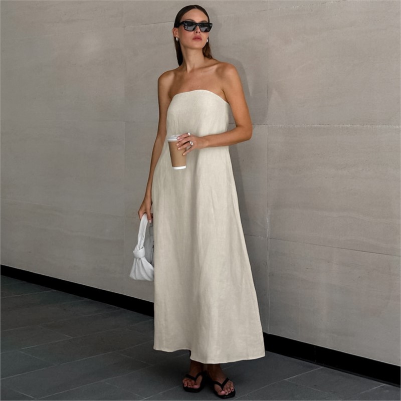 Fashion Elegant Simple Design  - Linen Dress Wrap のレビューと価格