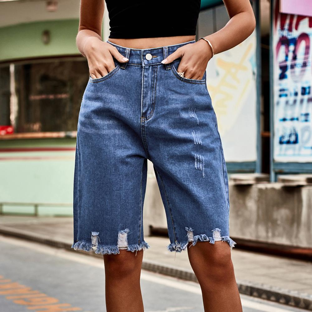 2026 Women's Distressed Bermud - Shorts Denim Frayed のレビューと価格