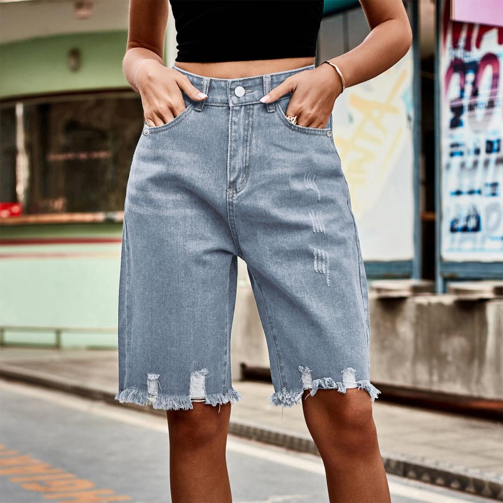 2026 Women's Distressed Bermud - Shorts Denim Frayed のレビューと価格