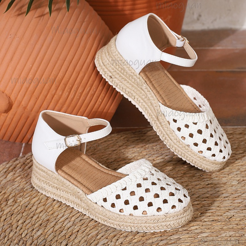 Boho Women's Hollow Out Woven  - Wedge Espadrille Women のレビューと価格