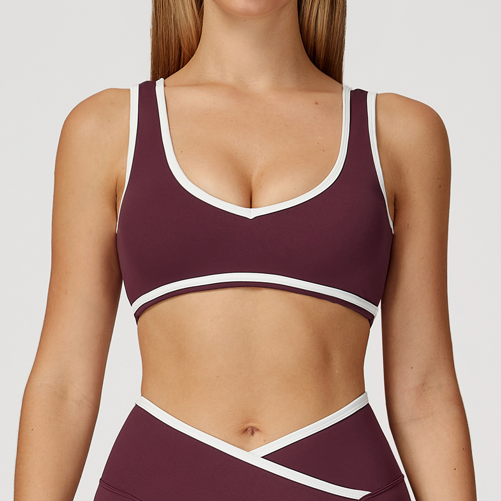V-Neck Sports Bra Women Top Pu - Crop Top Crochet のレビューと価格