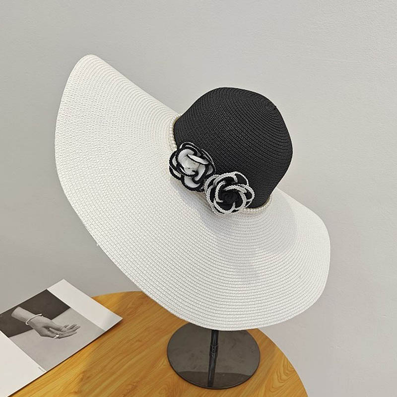 Two Tones Wide Brim Summer Hat - Hat Floppy Wide のレビューと価格