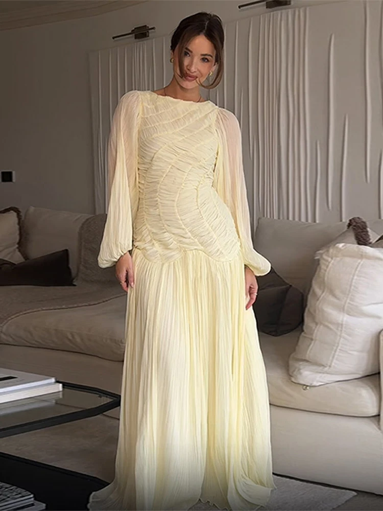 BWQ Elegant Chiffon Pleated Lo - Linen Dress Wrap のレビューと価格