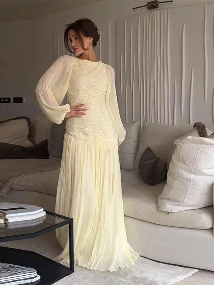 BWQ Elegant Chiffon Pleated Lo - Linen Dress Wrap のレビューと価格