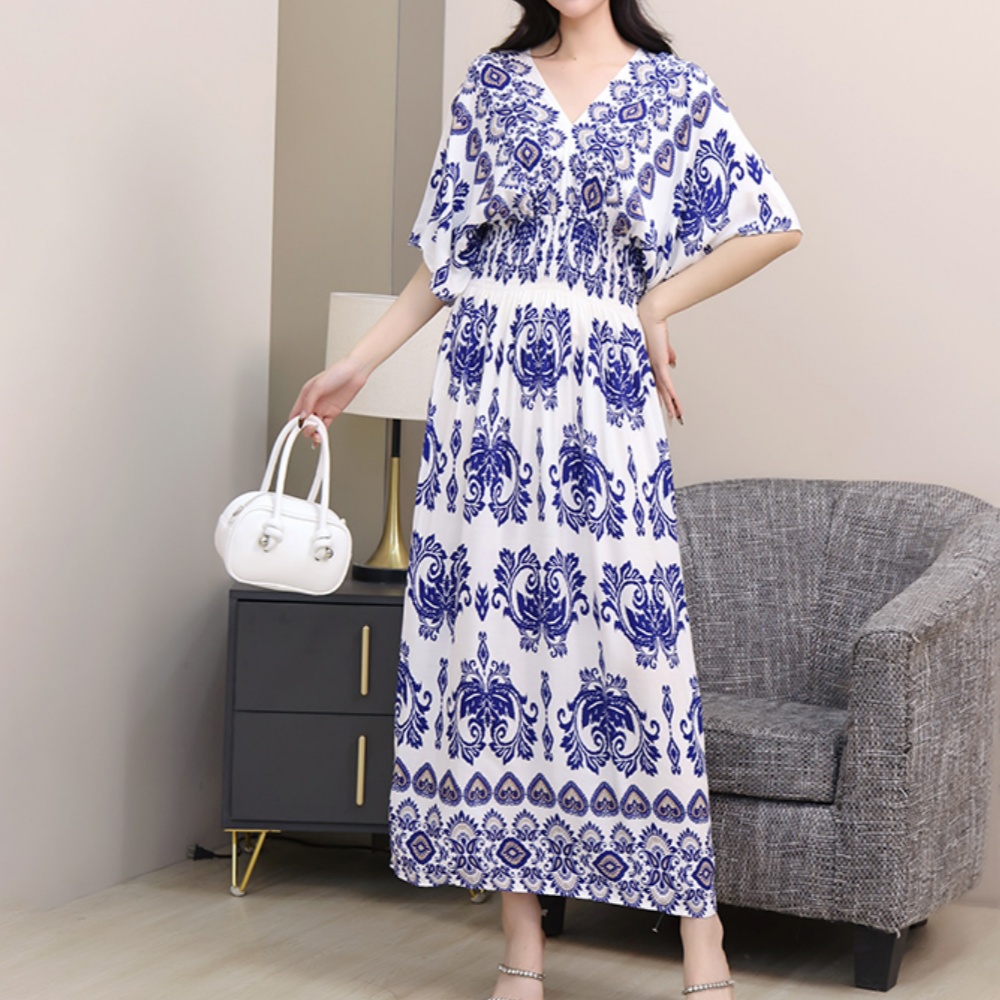 Colorful Casual Holiday Dress  - Midi Skirt Floral のレビューと価格