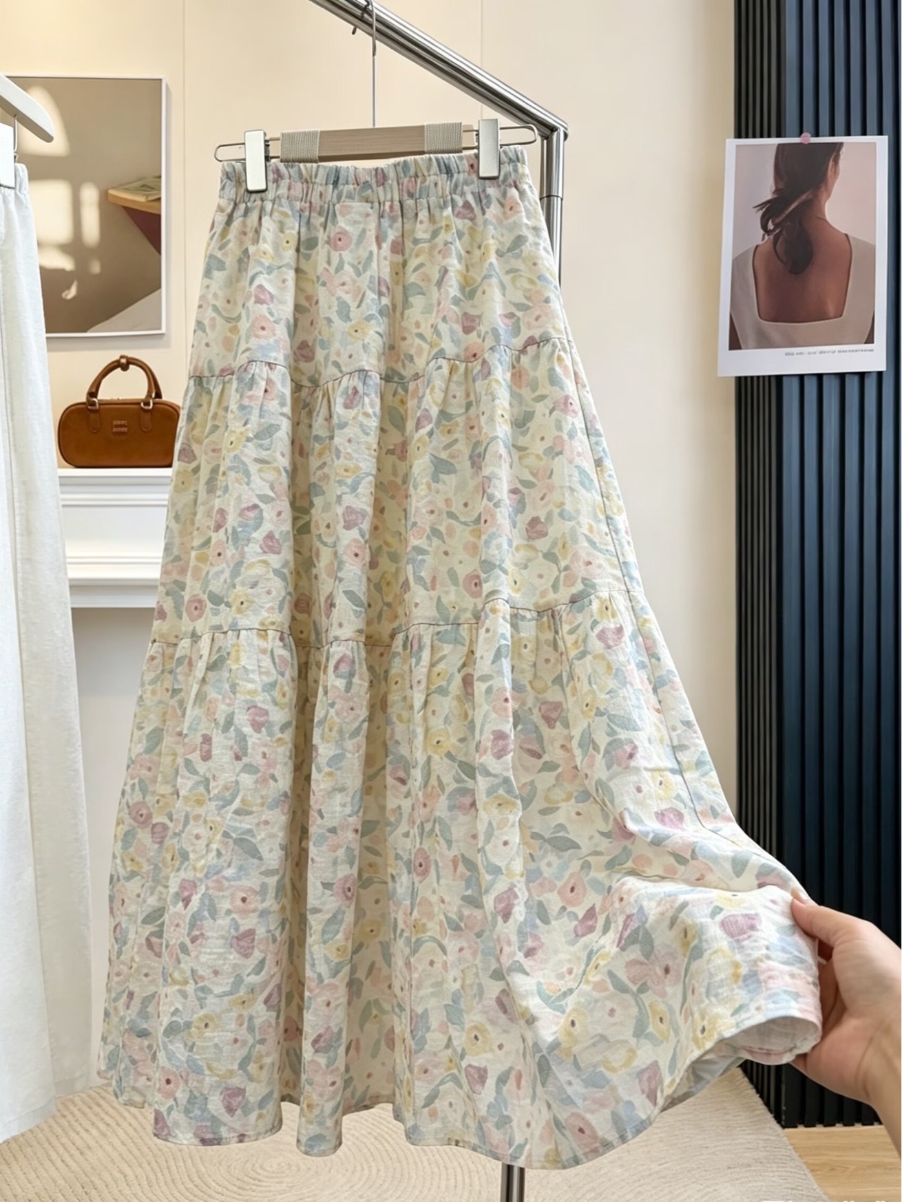 Summer Floral Print A-Line Mid - Midi Skirt Floral のレビューと価格