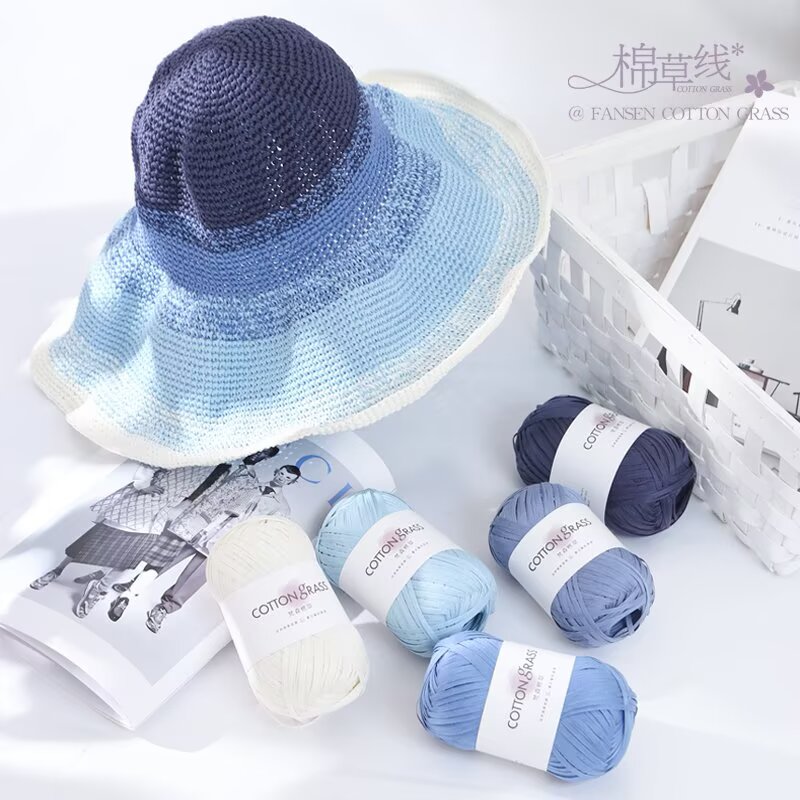50g Cotton Grass Yarn Raffia S - Crochet Bag Raffia のレビューと価格