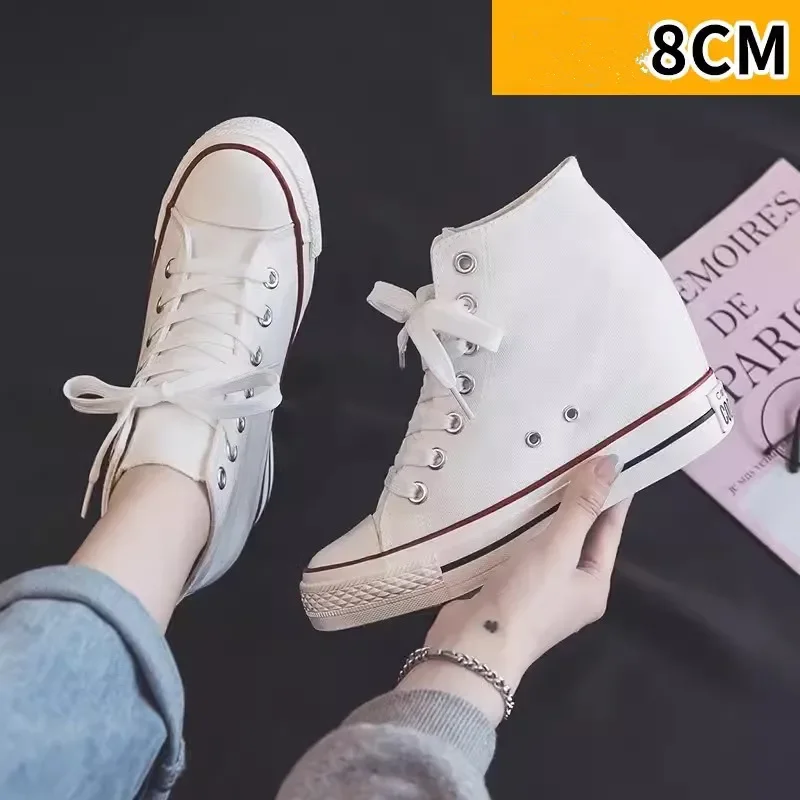 High 8cm Platform Canvas Shoes - Wedge Espadrille Women のレビューと価格