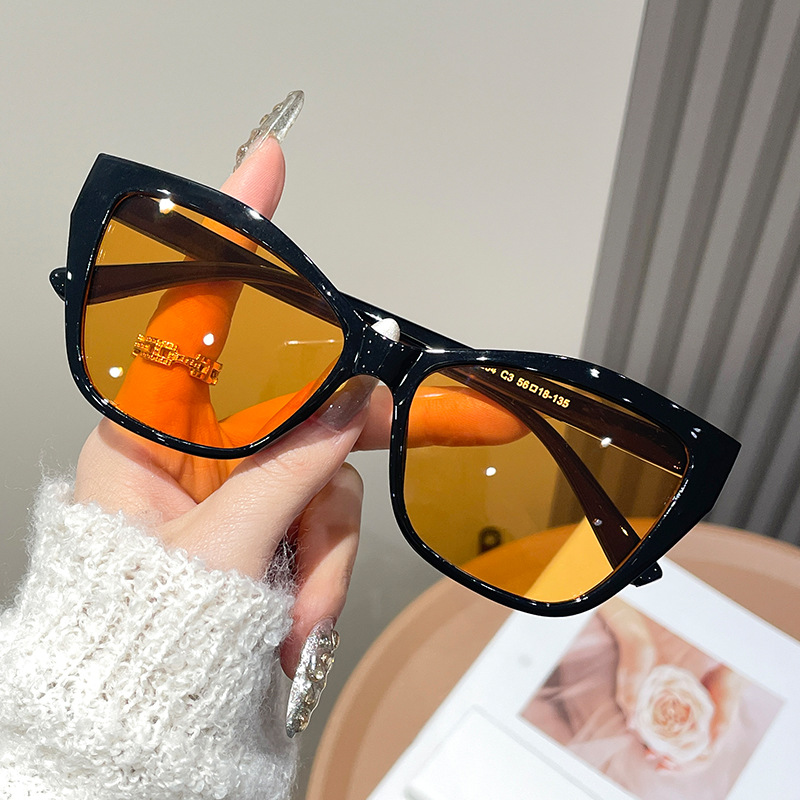 Women Color Block Cat Eye Eyeg - Sunglasses Cat Eye のレビューと価格