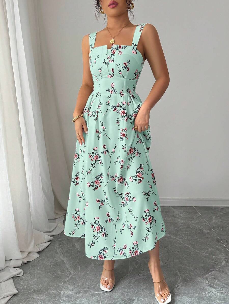 Mint Green Floral Midi Dress W - Midi Skirt Floral のレビューと価格