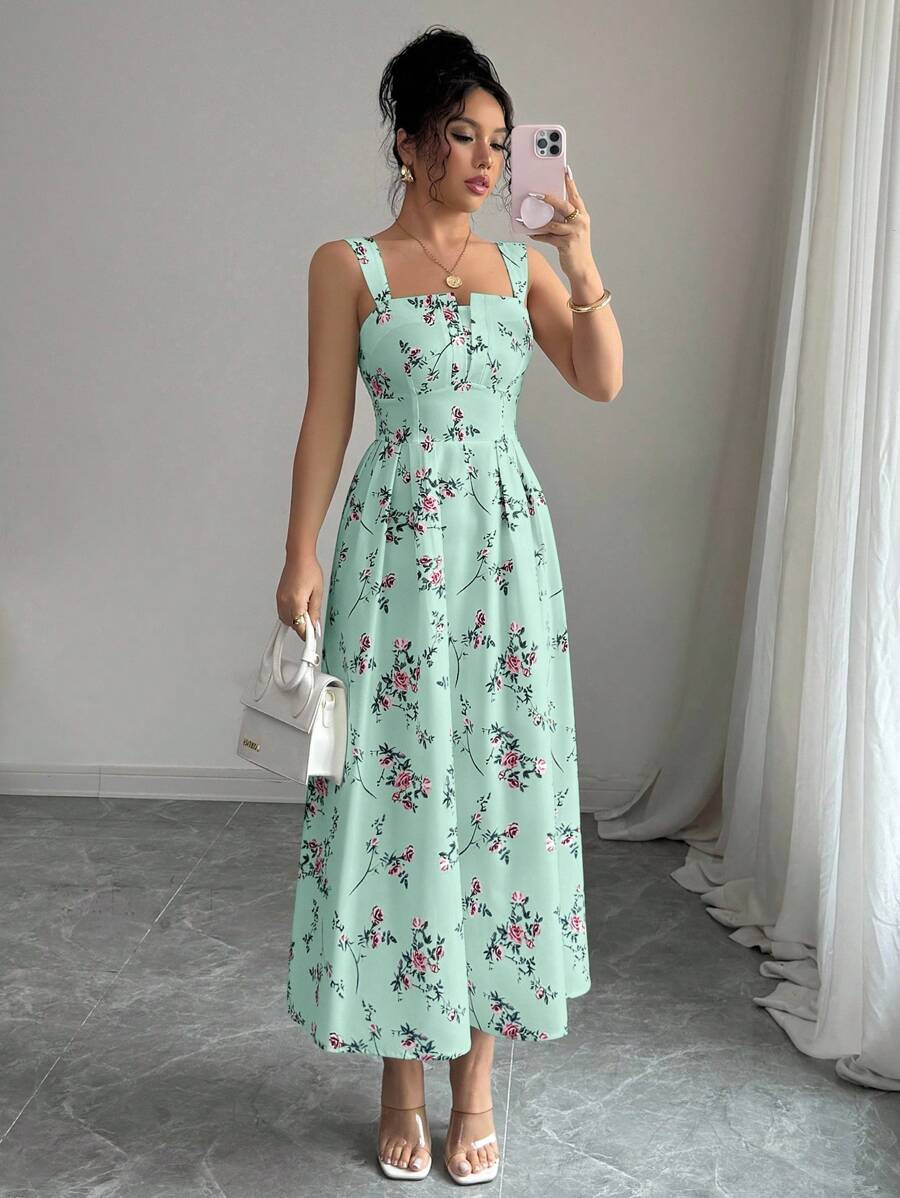 Mint Green Floral Midi Dress W - Midi Skirt Floral のレビューと価格