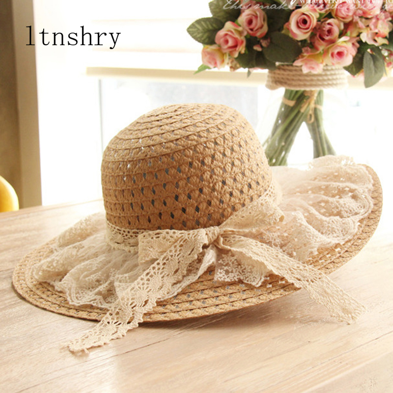 Women Lace Sun Hats For  Wide  - Hat Floppy Wide のレビューと価格