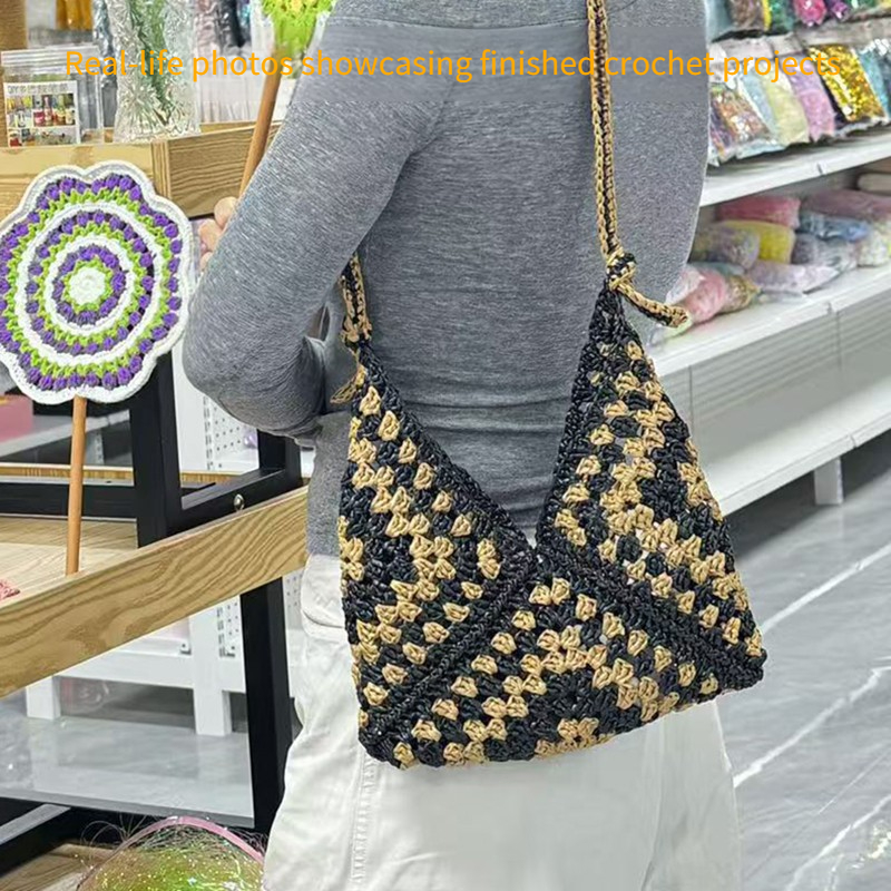 100g/pcs Flat Raffia Paper Yar - Crochet Bag Raffia のレビューと価格