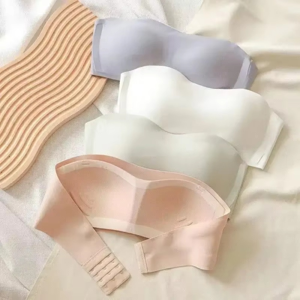 Solid Color Strapless Wrapped  - Bralette Triangle Set のレビューと価格