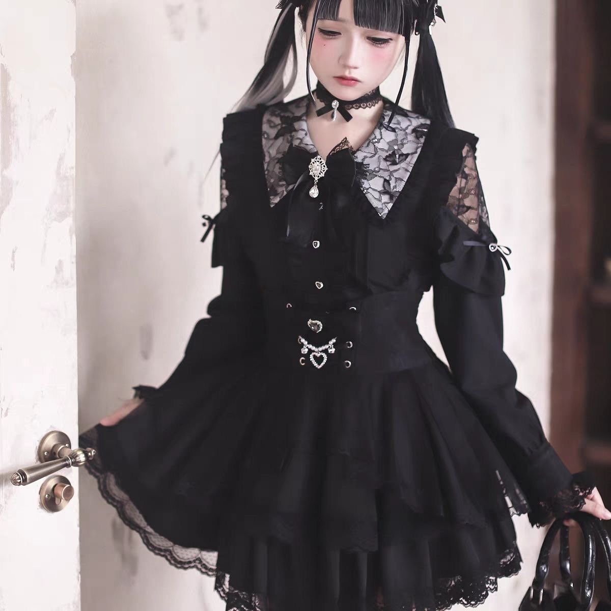 Harajuku Kawaii Skirt Sets Wom - Blouse Off Shoulder のレビューと価格