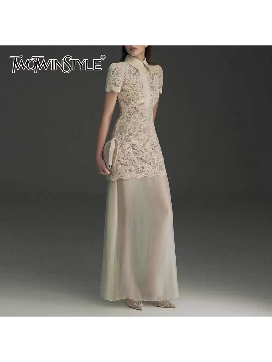 TWOTWINSTYLE Patchwork Lace Dr - Linen Dress Wrap のレビューと価格