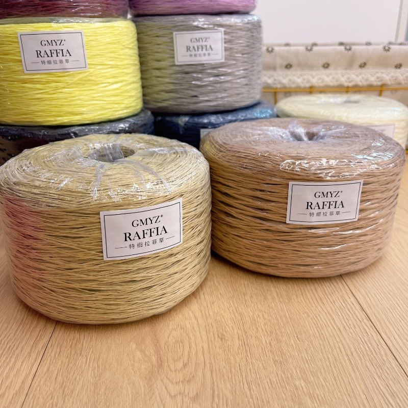 250g/pcs Thin Flat Raffia Yarn - Crochet Bag Raffia のレビューと価格