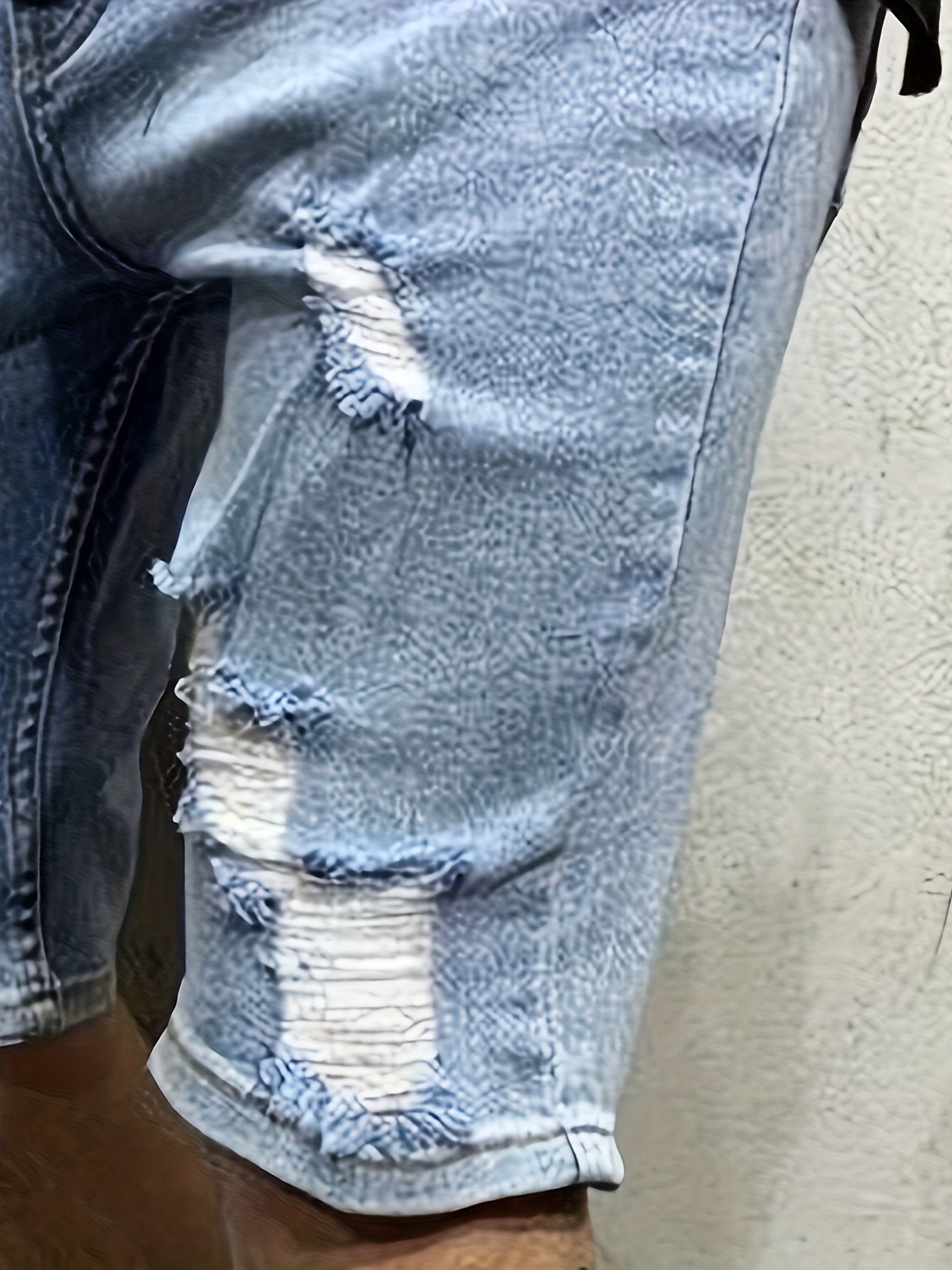 Men's Summer Breathable Ripped - Shorts Denim Frayed のレビューと価格
