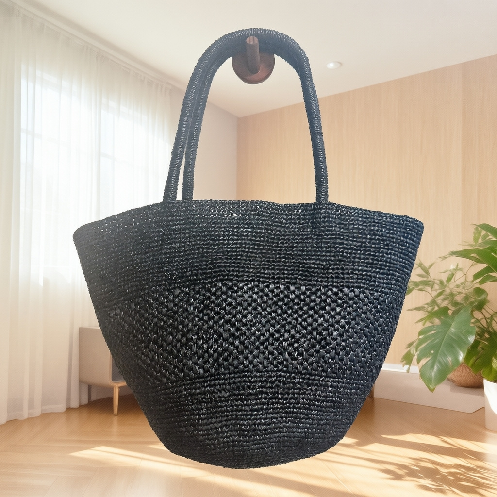 Large Capacity Raffia Straw Ba - Crochet Bag Raffia のレビューと価格