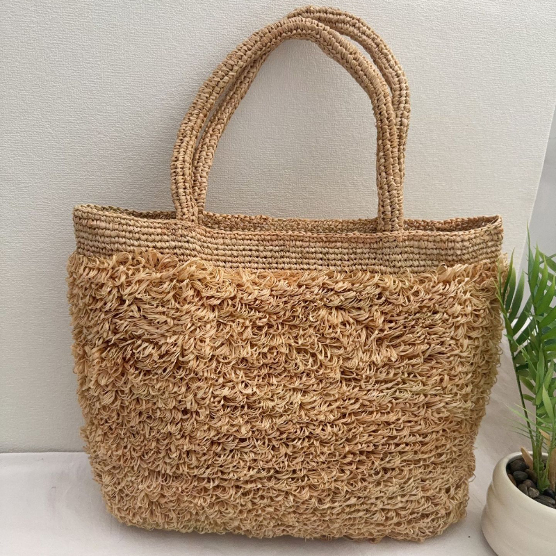 Raffia Hand-crocheted Shoulder - Crochet Bag Raffia のレビューと価格