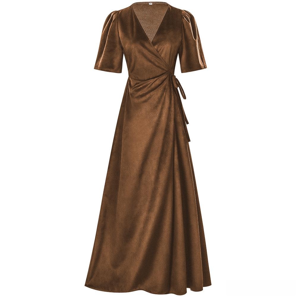 Ladies Long V-Neck Wrap Slim P - Linen Dress Wrap のレビューと価格