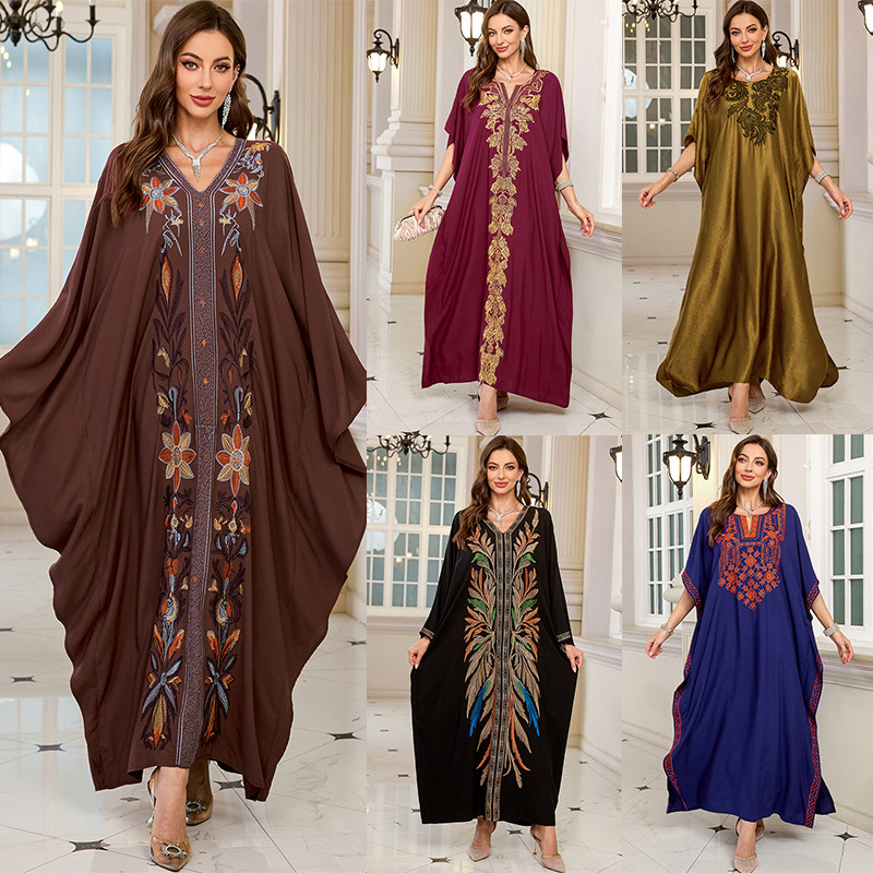 Women Embroidered Long Caftans - Cover Up Kaftan のレビューと価格